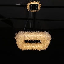 Cervine Quartz Stone Square Geode Quartz Crystal Chandelier