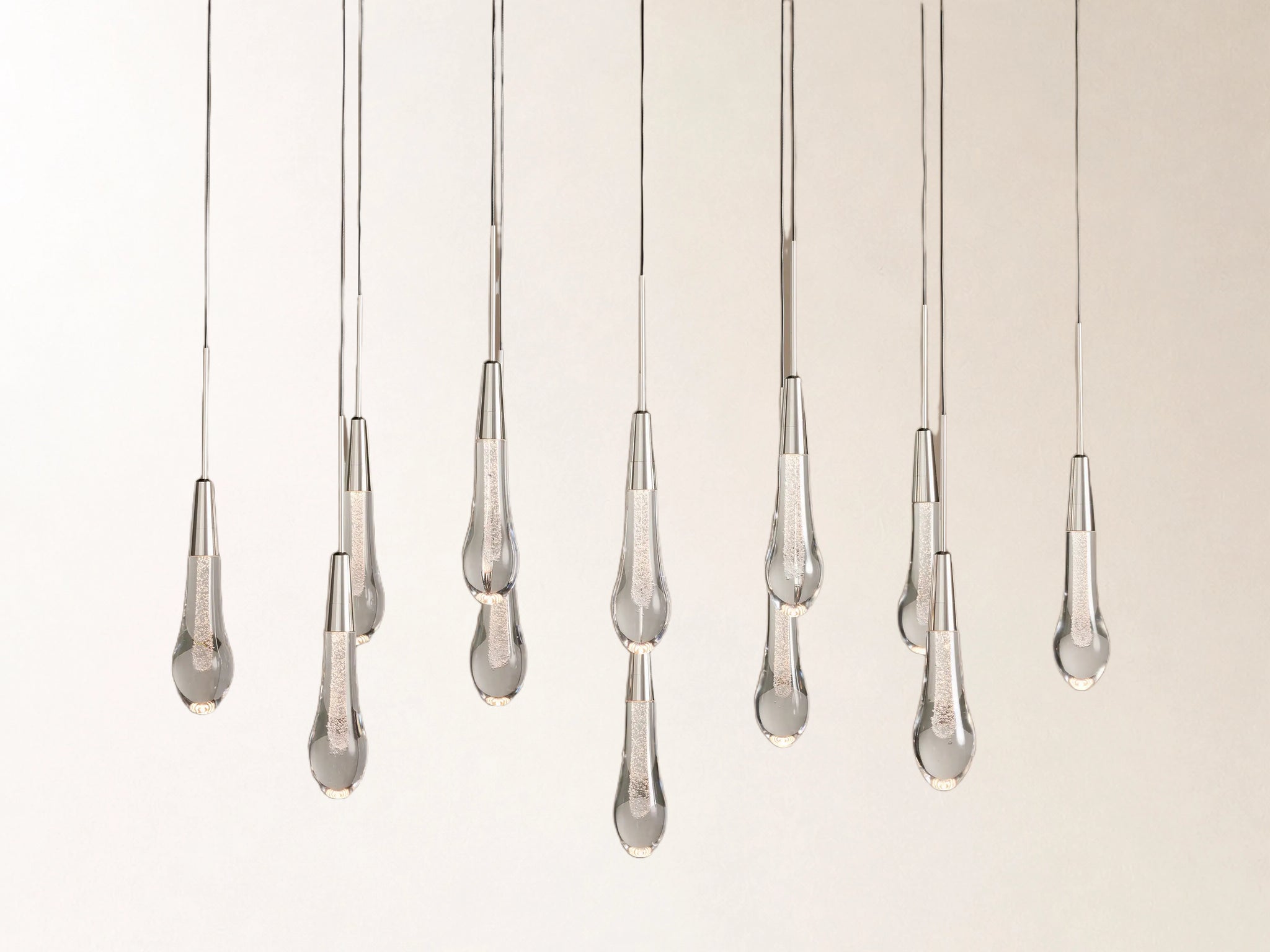 Soltaire Linear Chandelier in Nickel