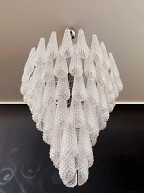 Murano Chandelier – Drop – 85 glasses – Transparent