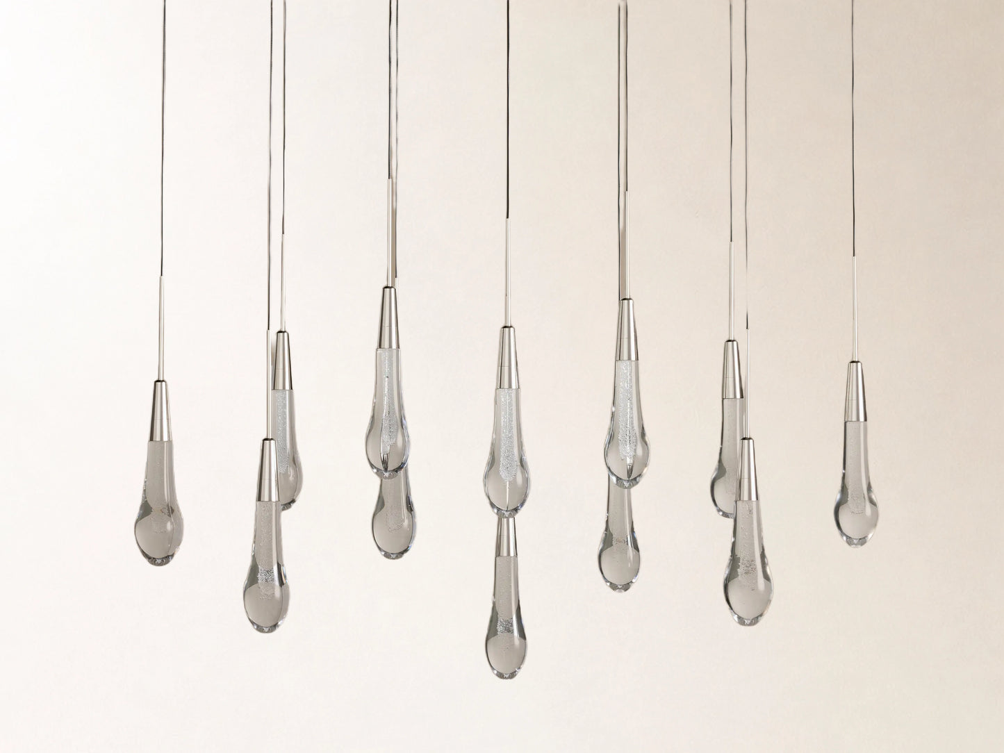 Soltaire Linear Chandelier in Nickel
