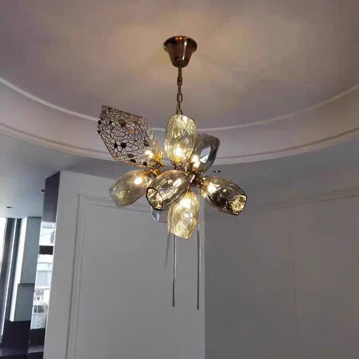 Glass Chandelier Italian Light Luxury Light Fixture for Dining Room/Living Room