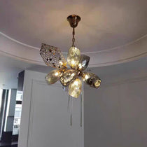 Glass Chandelier Italian Light Luxury Light Fixture for Dining Room/Living Room