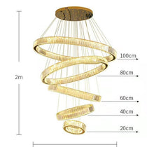 Modern Front Entryway Chandelier 3/4/5/6/7 Rings Crystal Gold/ Chrome Finish Ceiling Lamp