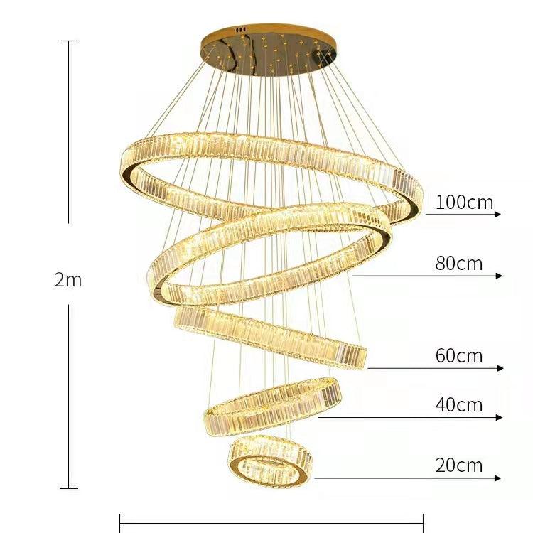 Modern Front Entryway Chandelier 3/4/5/6/7 Rings Crystal Gold/ Chrome Finish Ceiling Lamp