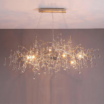 Tina Raindrop Branch Crystal Brass Chandelier