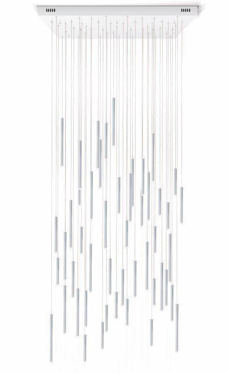 Bellini Square Tri-Tone Tubular Pendant Light Chandelier