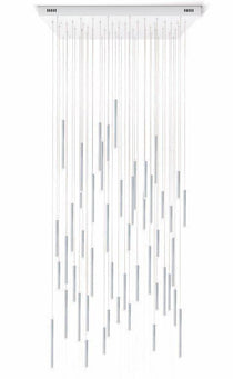Bellini Square Tri-Tone Tubular Pendant Light Chandelier