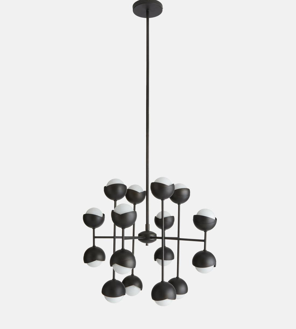 Seed Blackened Brass Chandelier 63"H