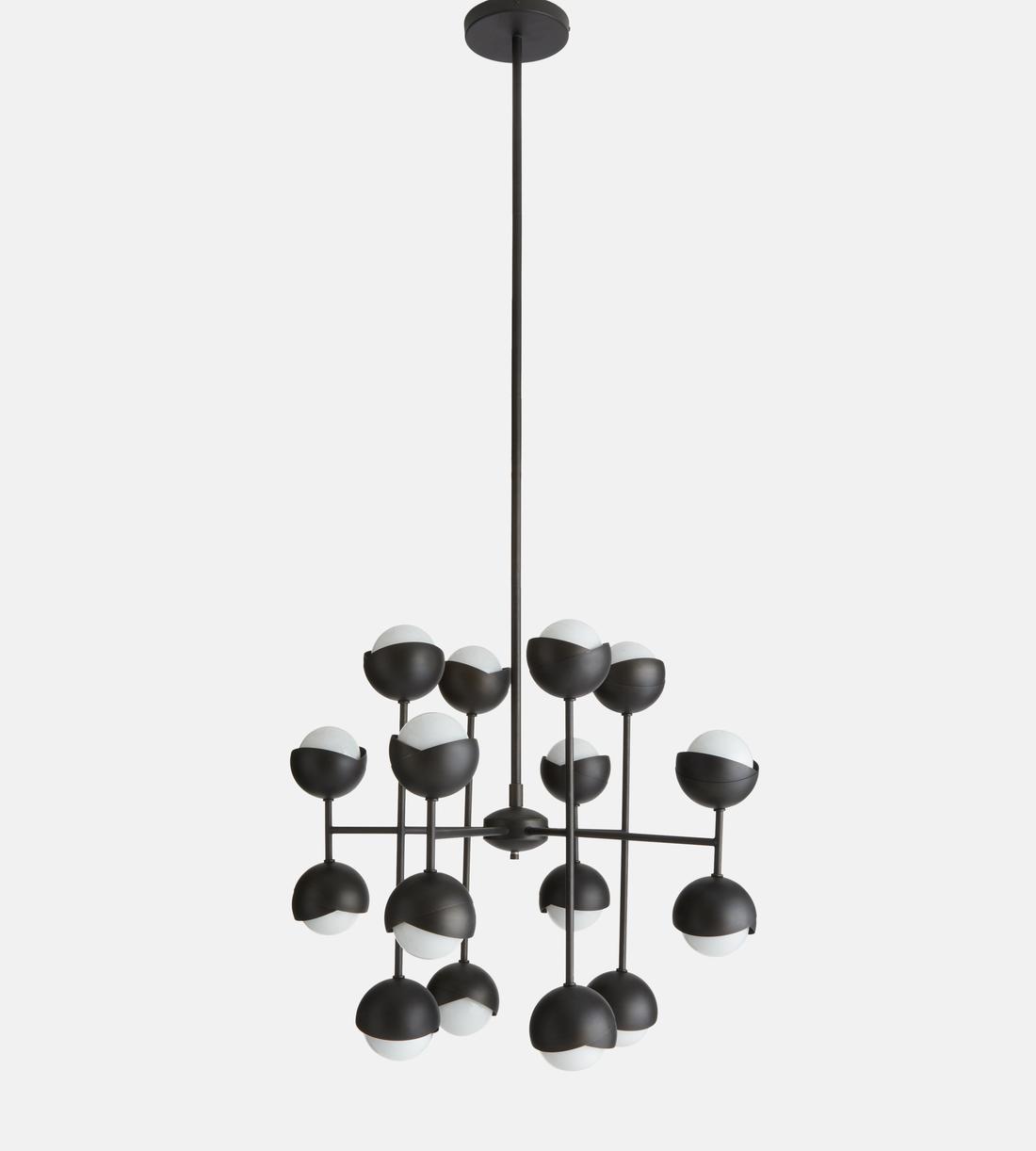 Seed Blackened Brass Chandelier 63"H