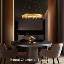 Cervine Quartz Stone Round Chandelier 36"