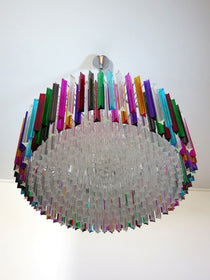 Murano Glass Chandelier – Triedri Round – 391 prisms – Multi
