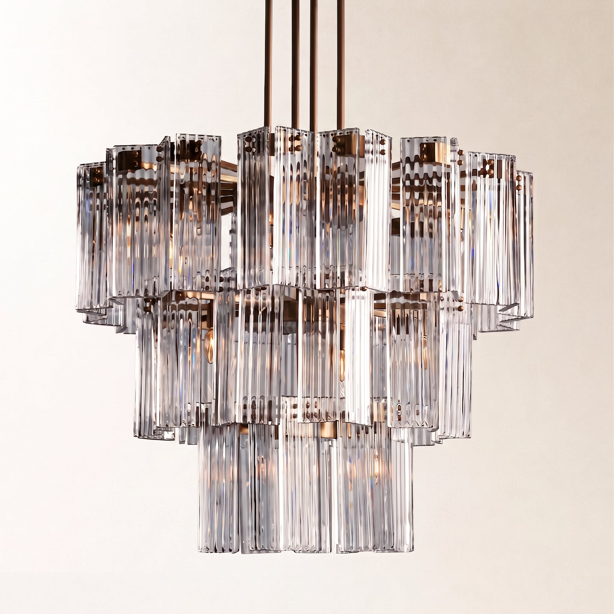 Delsie Round Glass Chandelier 38" 48" 60"
