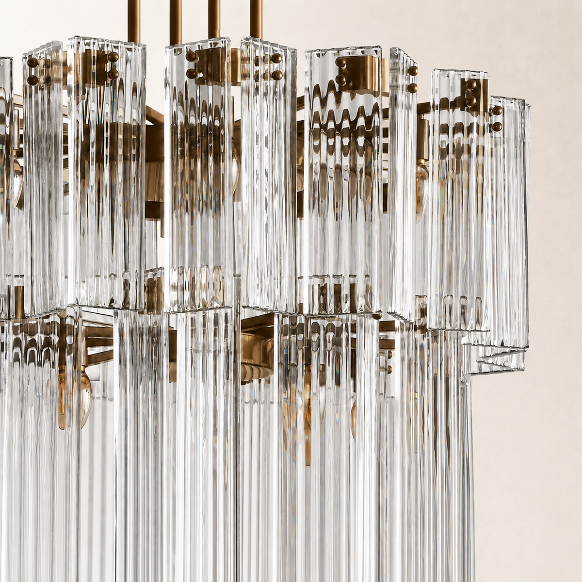 Delsie Round Glass Chandelier 38" 48" 60"