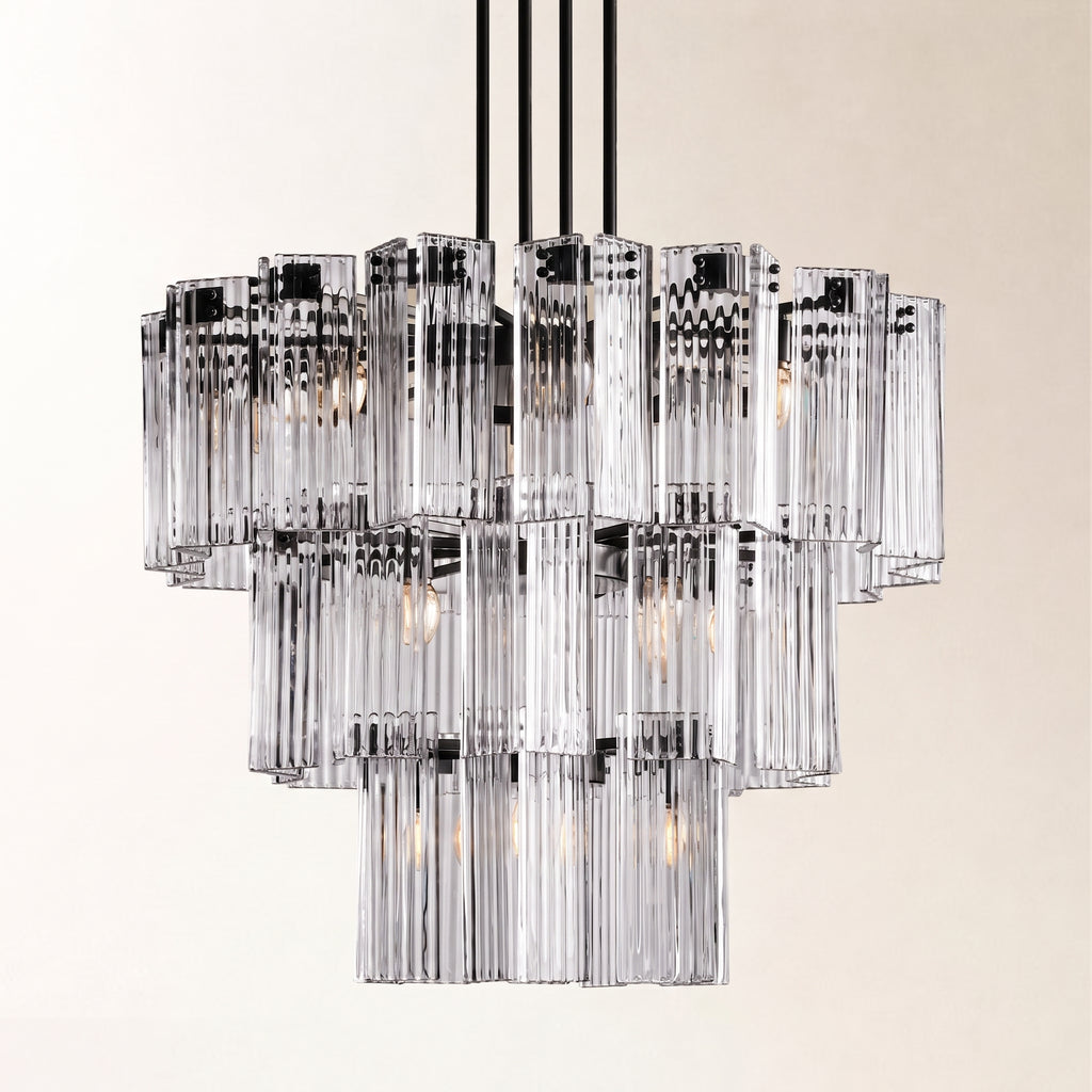 Delsie Round Glass Chandelier 38" 48" 60"