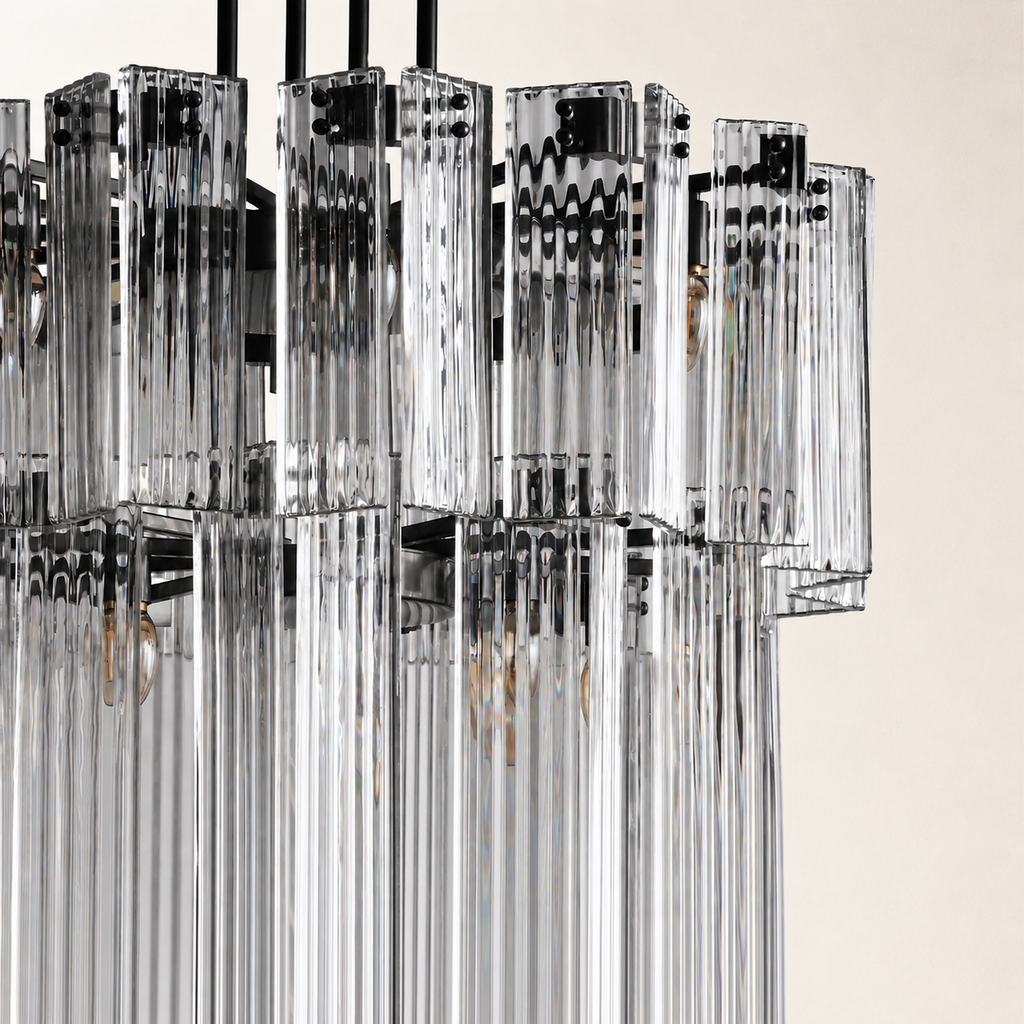 Delsie Round Glass Chandelier 38" 48" 60"