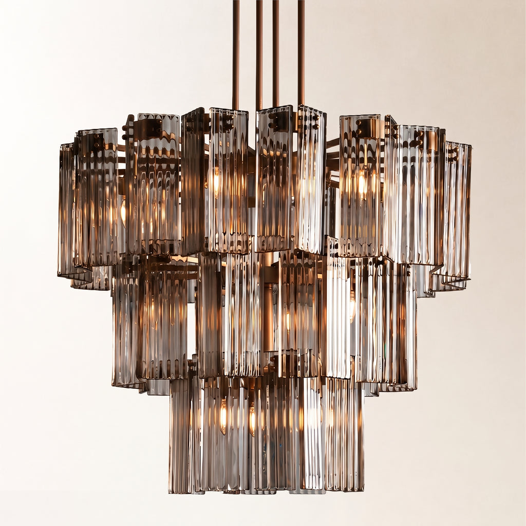 Delsie Round Glass Chandelier 38" 48" 60"