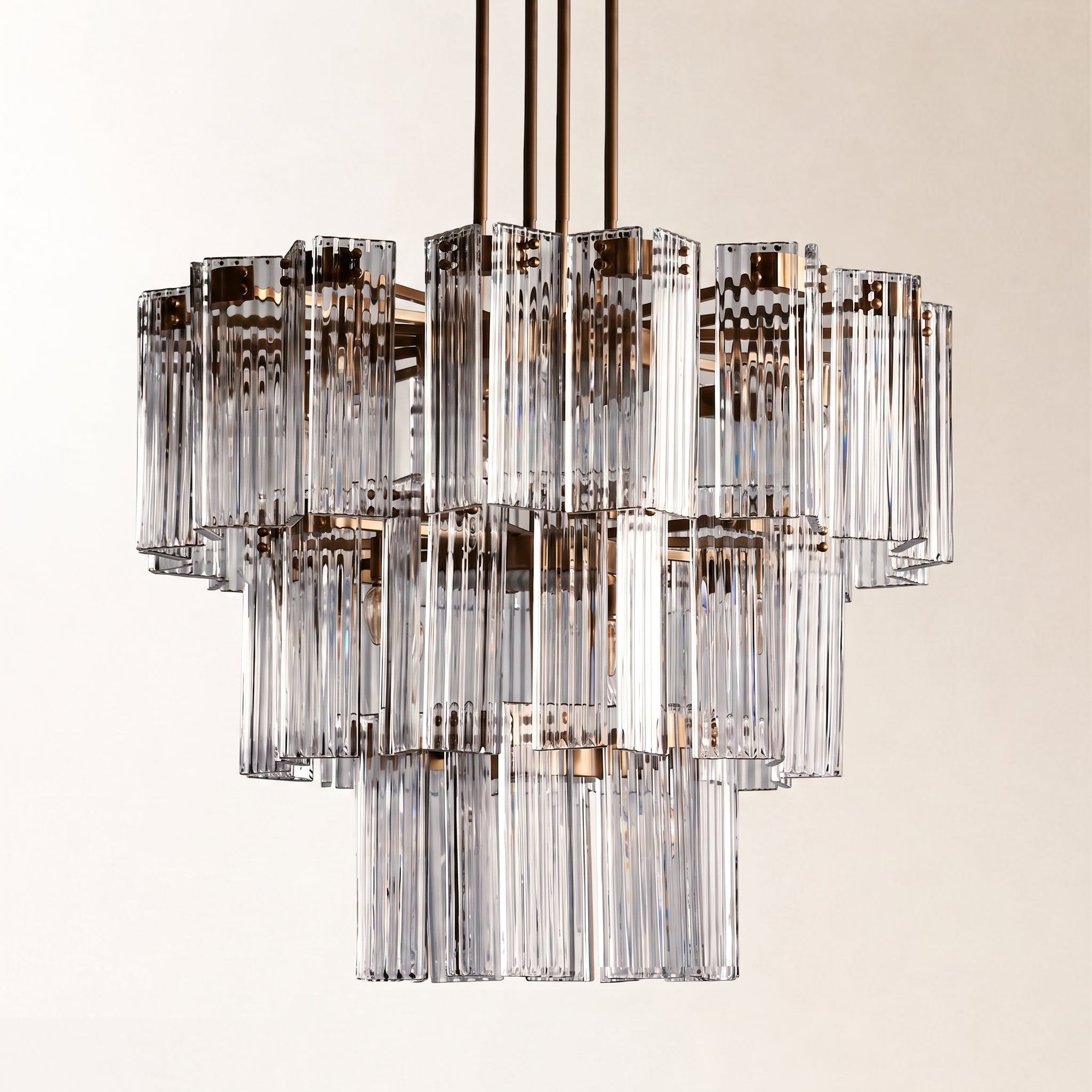 Delsie Round Glass Chandelier 38" 48" 60"