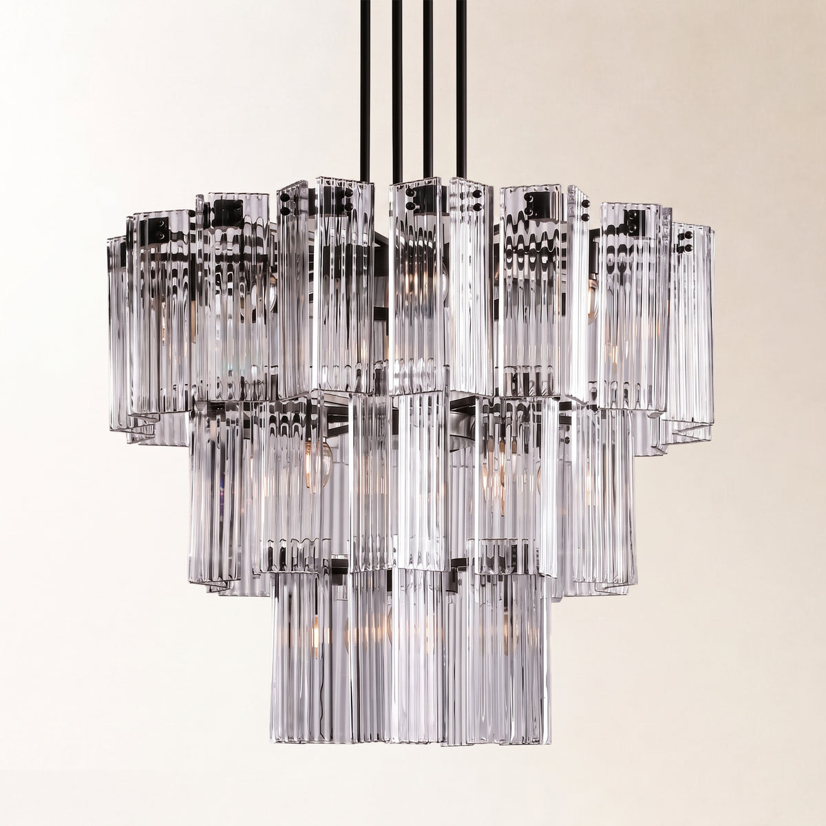 Delsie Round Glass Chandelier 38" 48" 60"
