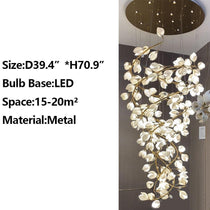 Ceramic Artistic Magnolia Spiral Pendant Ceiling Light Chandelier