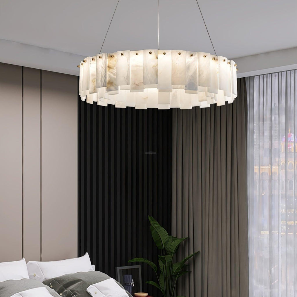 Halos Alabaster Round/Square Chandelier