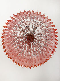 Murano Glass Chandelier – Triedri Round – 265 prisms – Pink