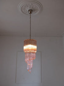 Murano Glass Chandelier – Spiral – 54 prisms – Pink