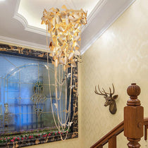 Della Modern Gold Leaf Staircase Chandelier