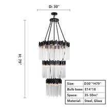 Large Elegant Multi-layers Glam Glass Chandelier for High-ceiling Staircase/Entryway/Living/meeting Room