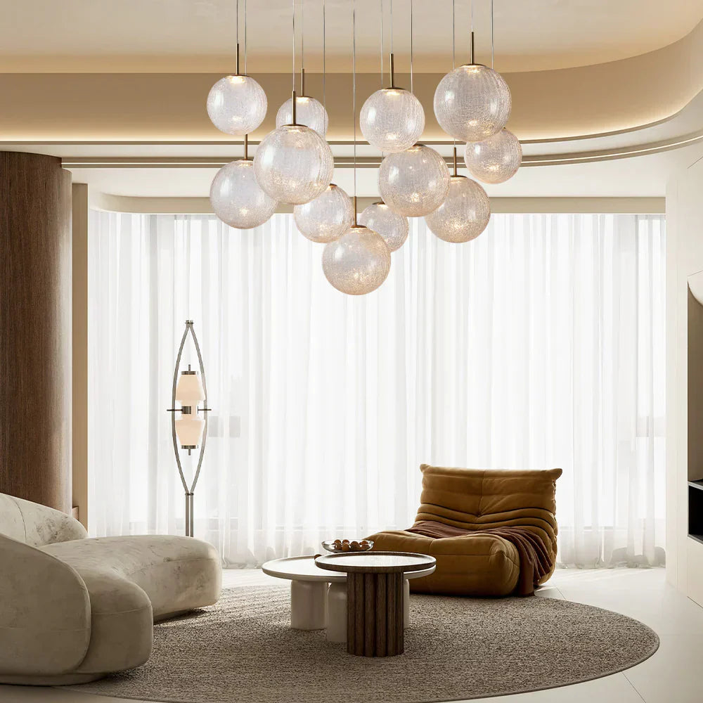 Contemporary Casen Glass Round Chandelier 20"28"34"43" - CasaraHouse Main image