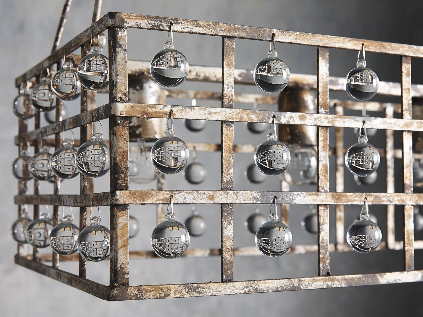 Exquisite La Cage 50" Rectangular Chandelier in Silver - CasaraHouse