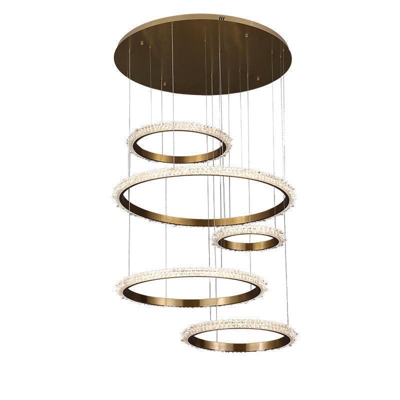 Staircase Quartz Modern Crystal Ring Chandelier Main image