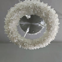 Cervine Quartz Stone Round Clear Geode Quartz Crystal Ring Chandelier