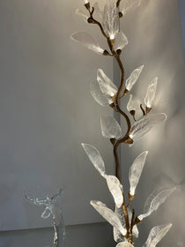 Artistic Bionic Resin Leaves Branch Chandelier