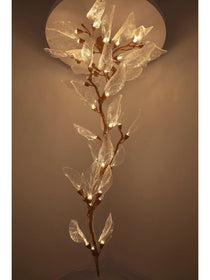 Artistic Bionic Resin Leaves Branch Chandelier