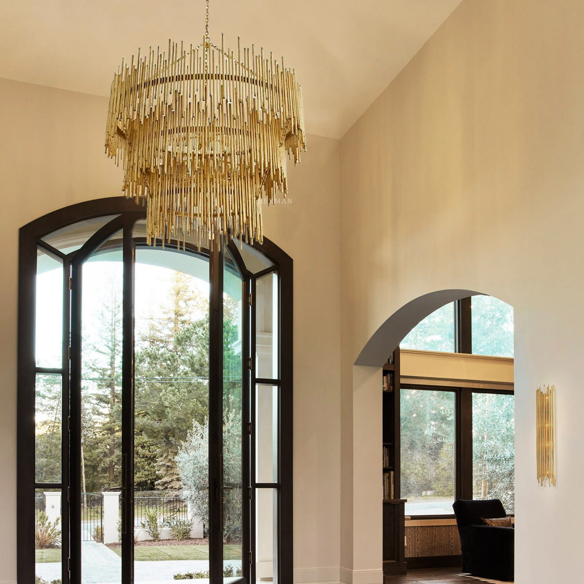 Althely Brass 12 Lights  3- Tier Chandelier Main image