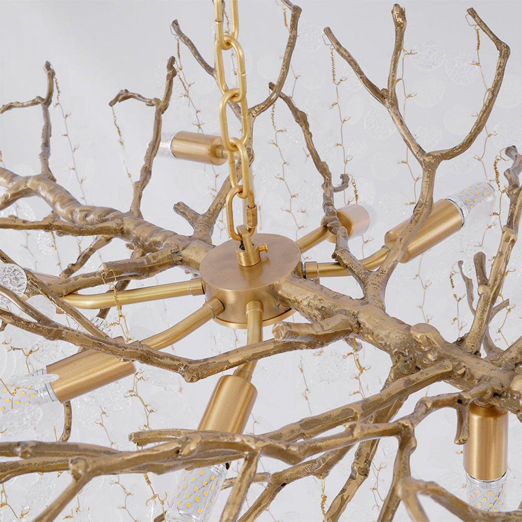 Shiro Branch Clear Crystal Brass Chandelier