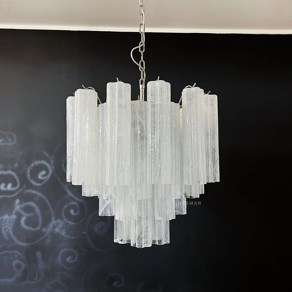 Murano Glass Alabaster White Chandelier – 36 Tubes