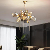 Glass Chandelier Italian Light Luxury Light Fixture for Dining Room/Living Room