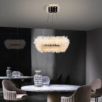 Derek Modern Crystal Cluster Square Chandelier