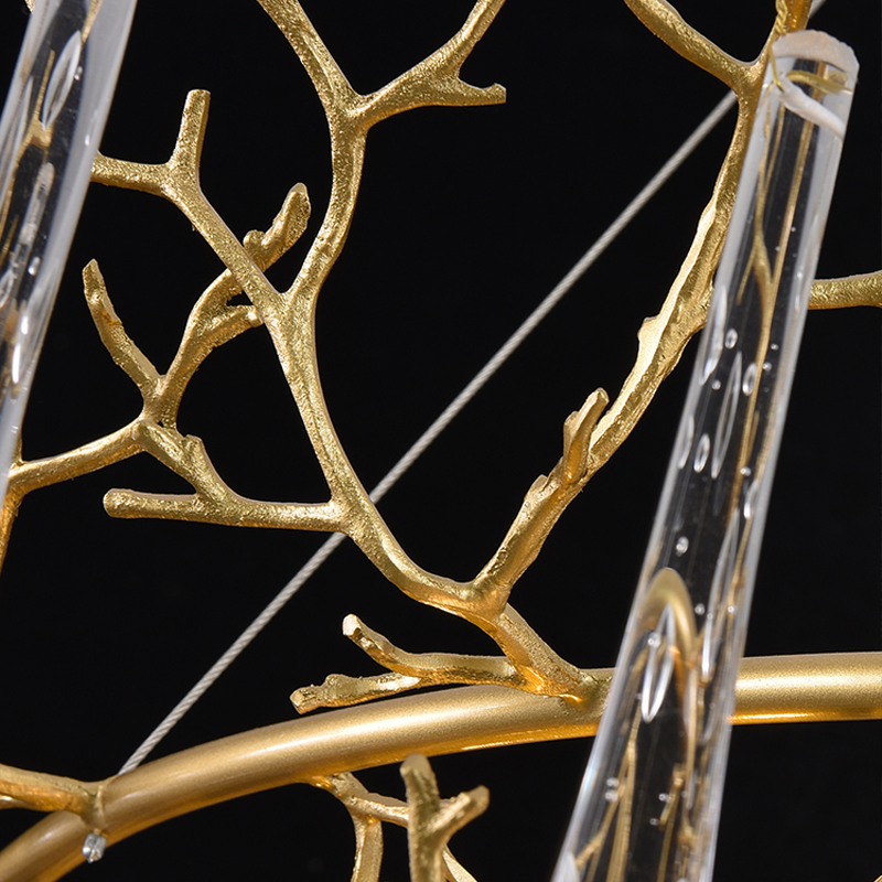 Iris Raindrop Round Branch Crystal Chandelier