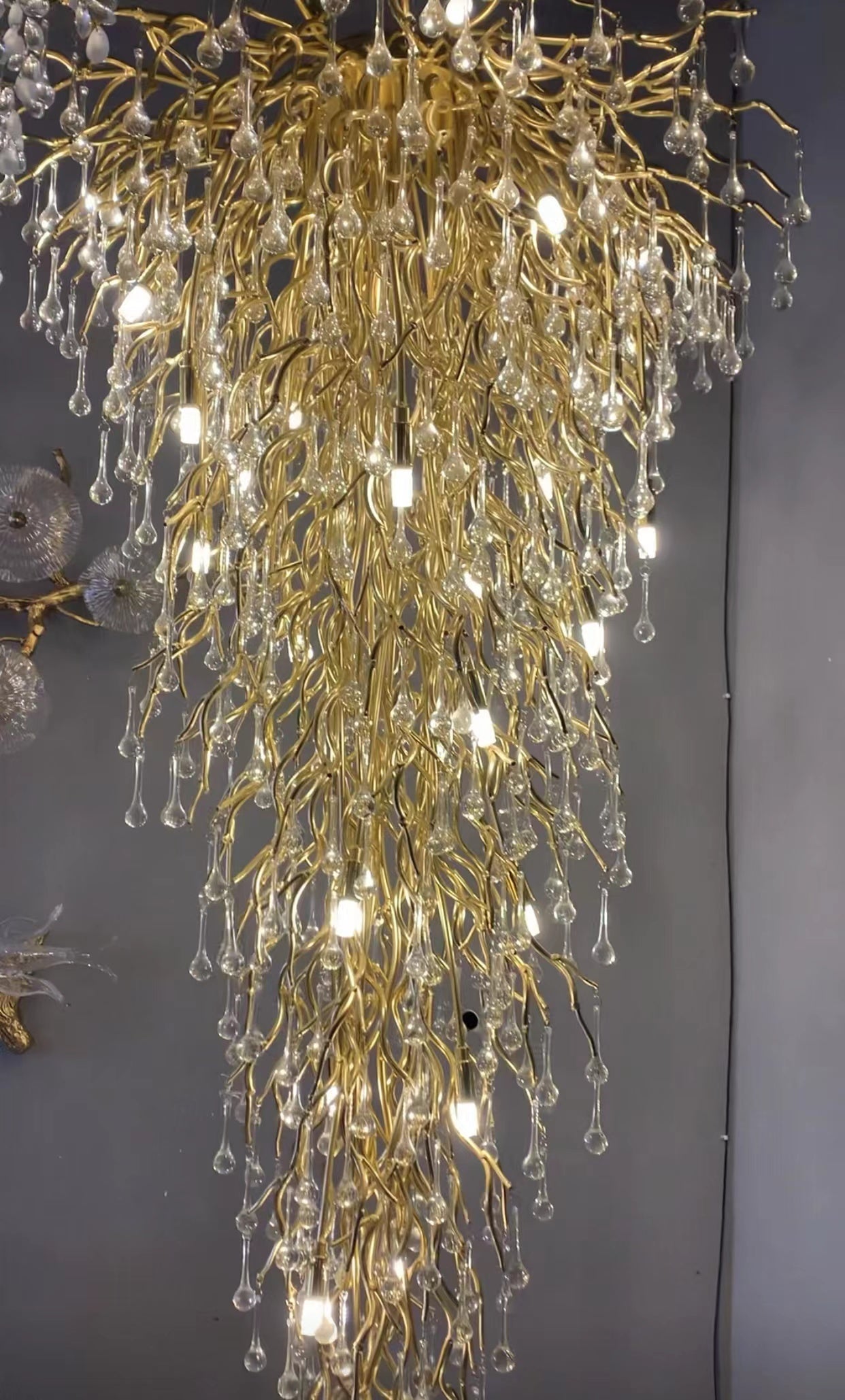 Water Drop Crystal Chandelier For Foyer/Staircase Secondary image