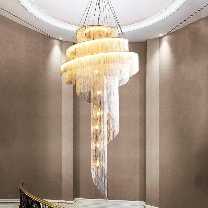 Alisa Luxury Aluminum Chain Tassel Ring Multilayer Chandelier Main image