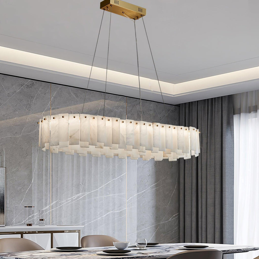 Halos Alabaster Round/Square Chandelier