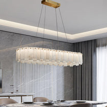 Halos Alabaster Round/Square Chandelier