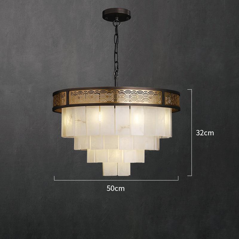 Marble Alabaster Lorry Multi-layer Classic Chandelier