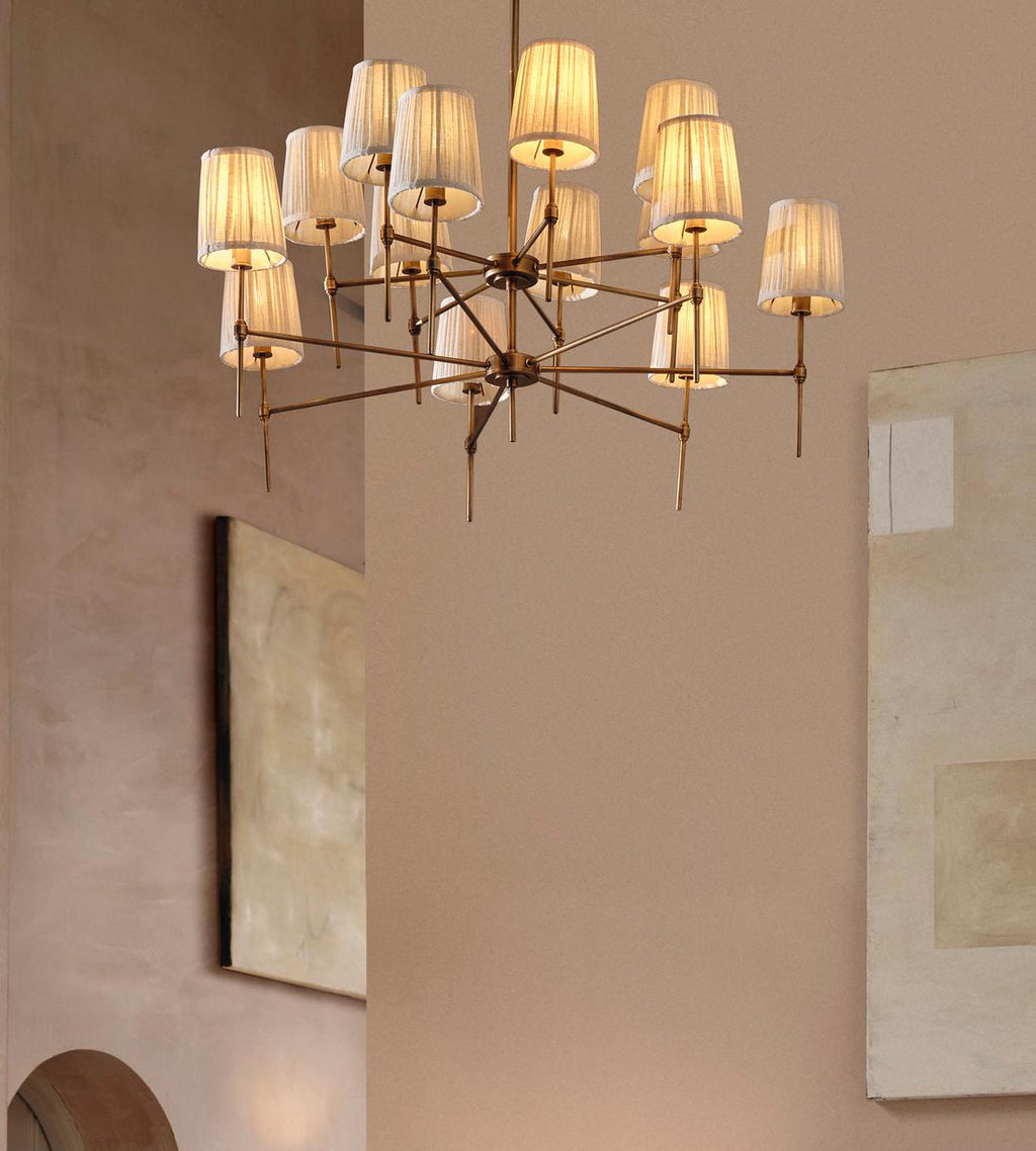 Isobella Chandelier, Antiqued Brass, Large