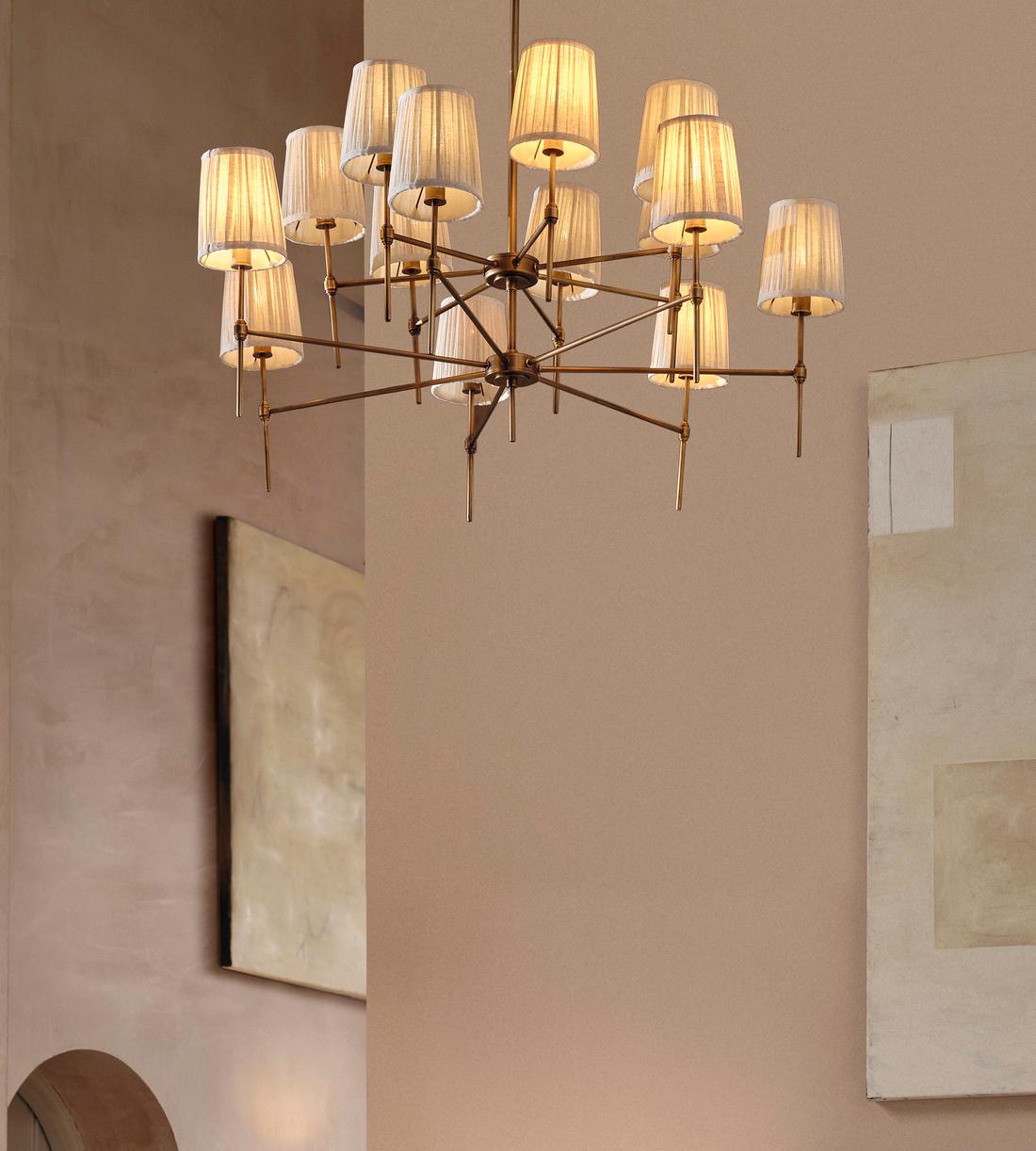 Isobella Chandelier, Antiqued Brass, Large