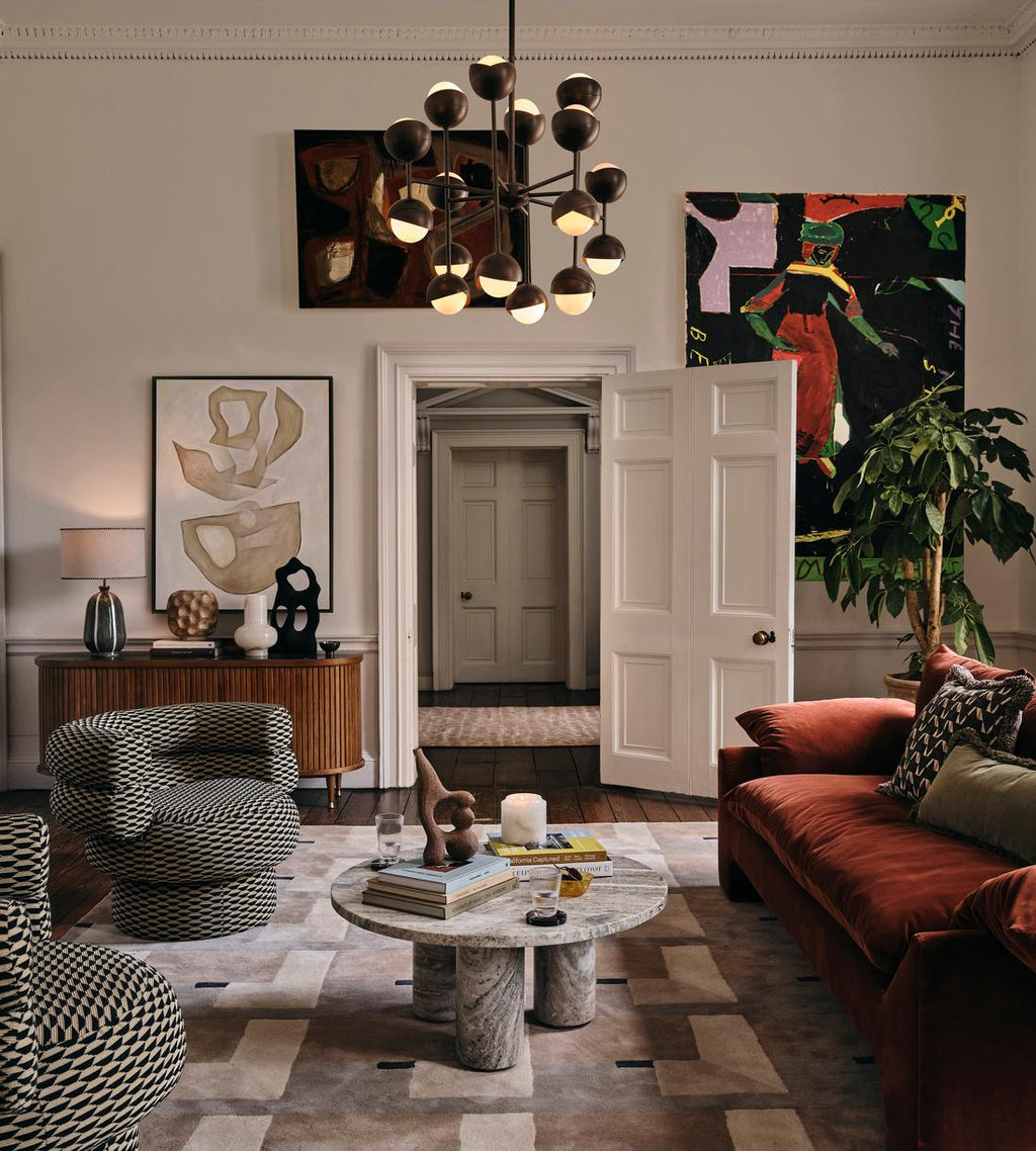 Seed Blackened Brass Chandelier 63"H