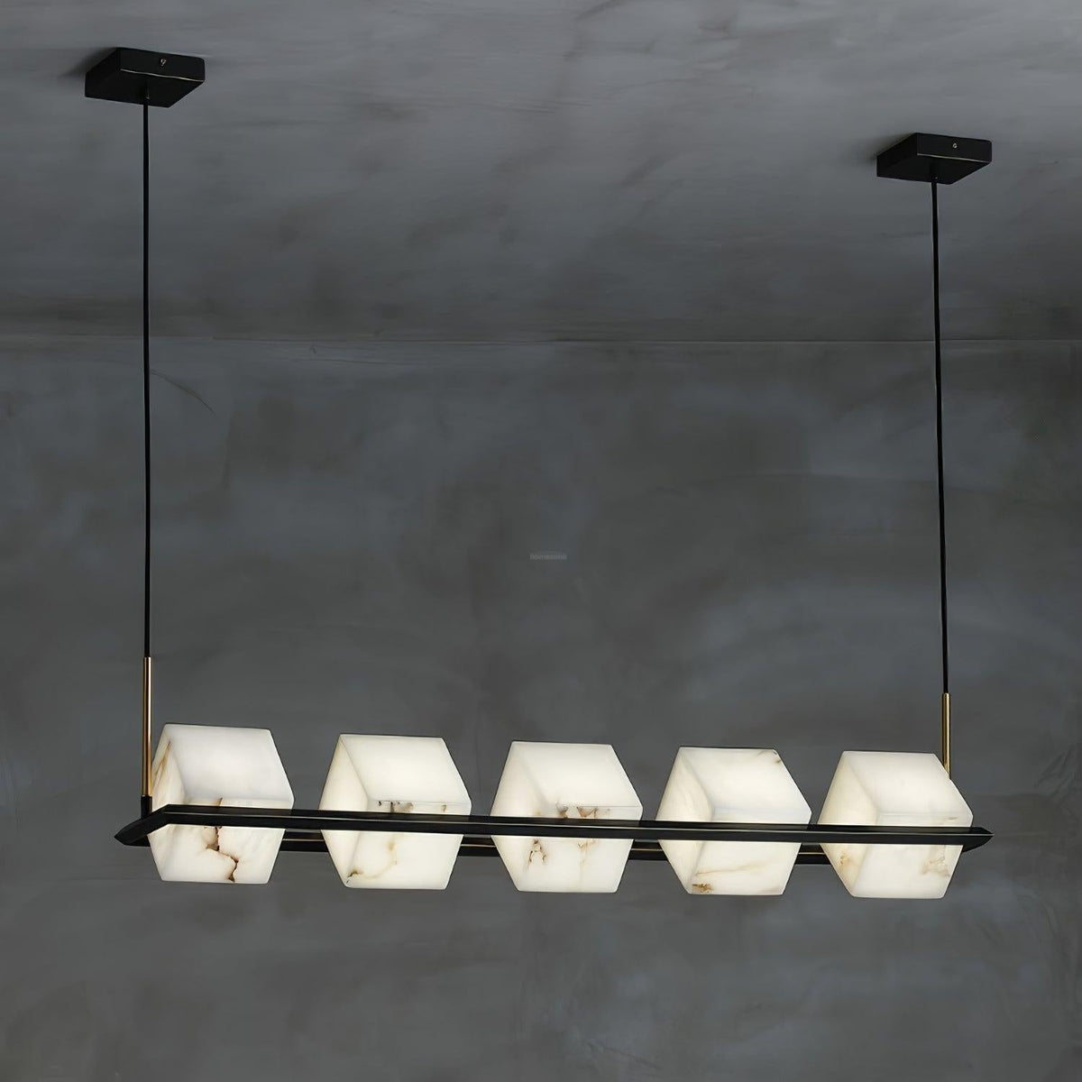 Alabaster Square Box Chandelier with 4/5/6/8/9 heads