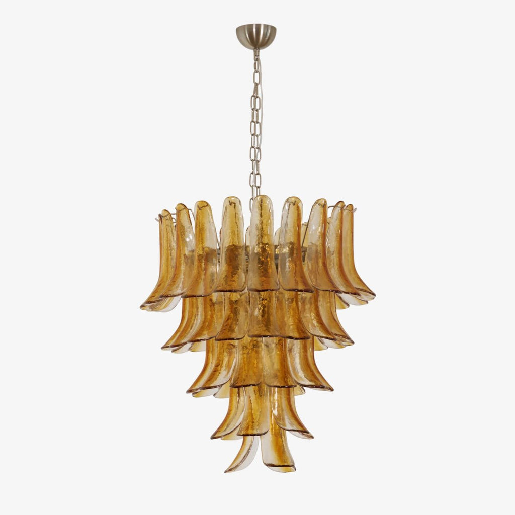 Murano Glass Amber Lily Chandelier